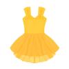 Child Girls Gymnastics Leotards with Tutu Skirt V Neck Sleeveless Dance Dress Ballerina Dancewear Ballroom Costume