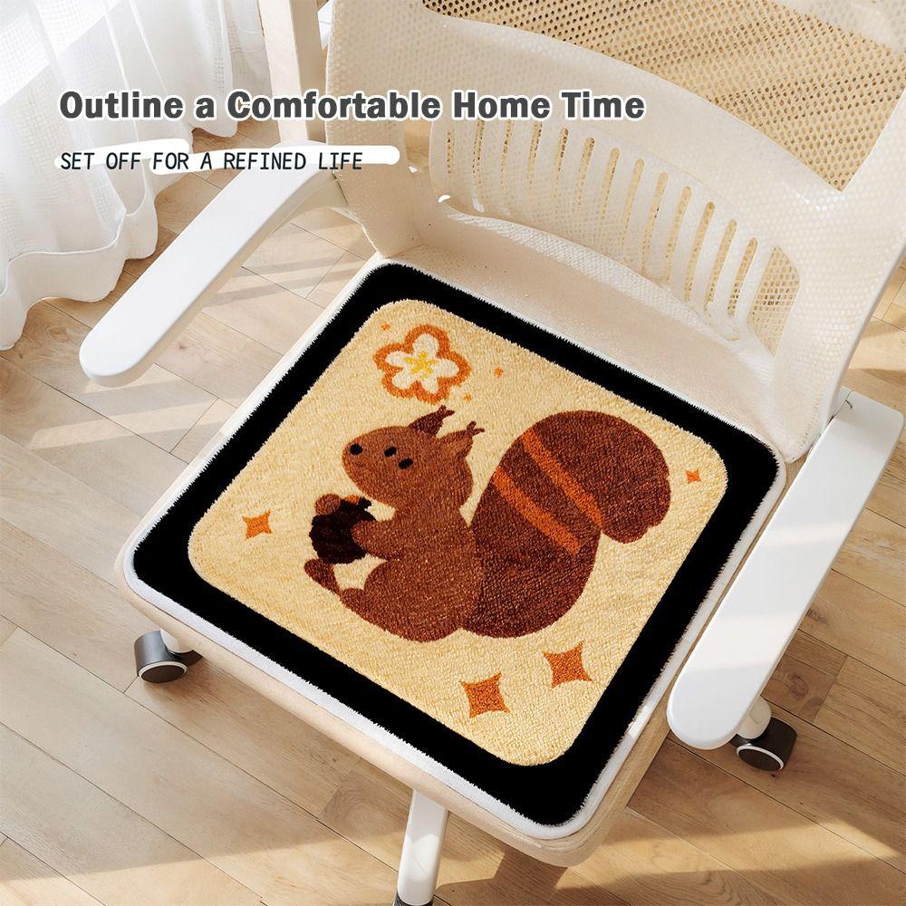 Cute 40x40cm Chair Cushion Imitation Cashmere Anti-slip Dining Chair Pad Winter Warm Comfortable Kitchen Chair Pad Dining Chair