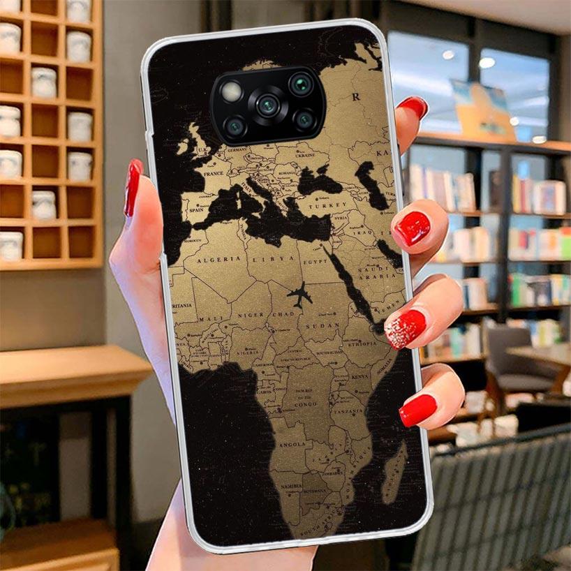 World Map Travel Plans Cover Phone Case For Xiaomi Poco F7 Ultra X7 X6 X5 Pro M7 Redmi 15C 15 13C 13 12C 12 10C 10 9A 9C 9T 9 Sh
