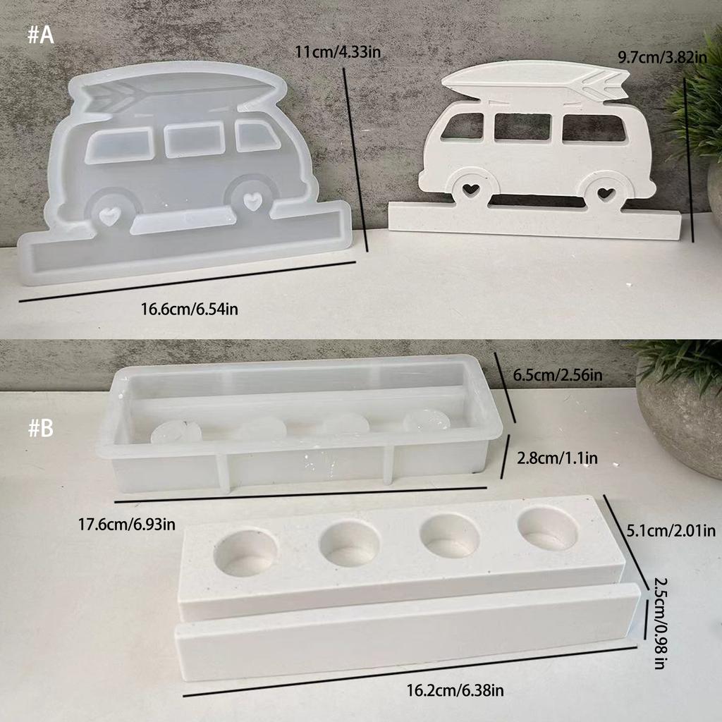 Gypsum Candlestick Silicone Mold Candle Base Mould Plug-in Camper Candle Holder Mold Ornaments Home Decorations Mould