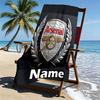 Custom Name Personalized football team Print Beach Towel, for Trip Camping Beach Party Home Decor, Birthday Gift for Family & Friends
