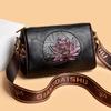Lotus Print Women's Crossbody Bag: Elegant Autumn/Winter Phone Bag In National Style
