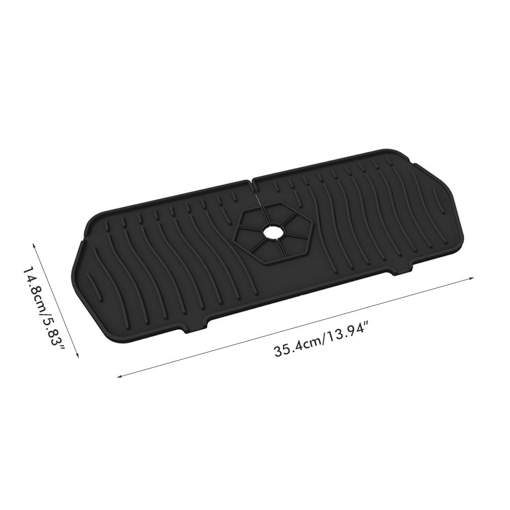 Kitchen Faucet Sink Splash Guard Silicone Faucet Water Catcher Mat Sink Draining Pad Behind Faucet for Kitchen Bathroom