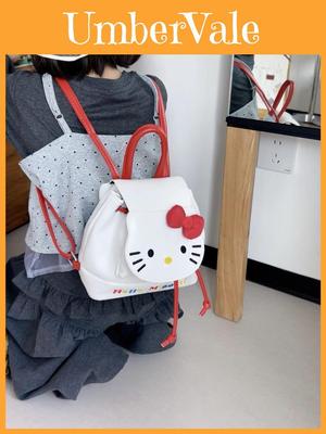 Childrens Cartoon Hello Kitty Cat Backpack With Pu Material And Butterfly Bow For Girls Daily Use