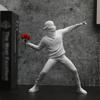 1 Stück Harz Banksy Skulpturen Blumenwerfer Statue Bomber Heimdekoration Schreibtischzubehör Sammlerfigur Dekorative Inter