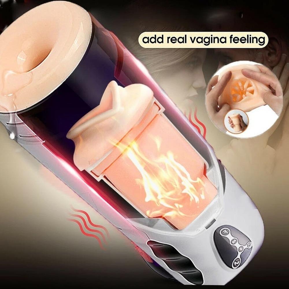 Fully Automatic Male Masturbator Cup Ejaculation Realistic Powerful Auto Sucking Channel Pocket Pussy Real Vagina Toys for Men