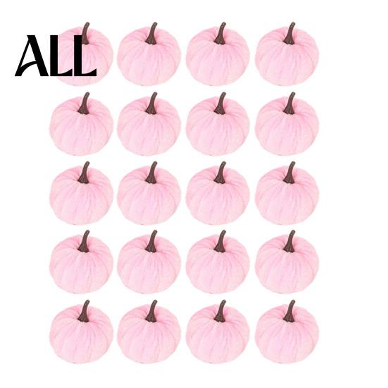 Soft Fabric Pumpkin Set 20 PCS Velvet Decorative Ornaments, Multi-Color Artificial Fall Harvest Decor Reusable Halloween Decorations for Mantel Table
