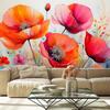 Wallpaper Poppy Flowers Coloured