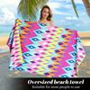 Colorful Diamond Beach Towel, Vibrant Geometric Pattern Art Quick-Dry Sand-Free Microfiber Bath Towels for Yoga, Swim and Travel