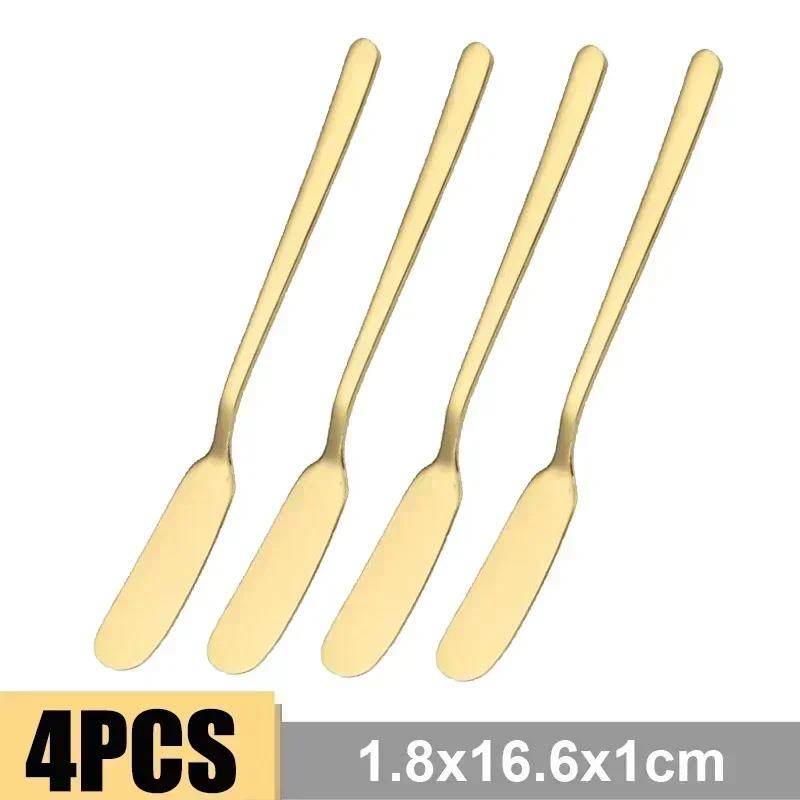 4/1PCS Butter s Stainless Steel Cheese Cutter s Long Handle Bread Jam Spreaders Cream Toast Cutlery Kitchen Gadgets 6