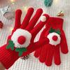 Holiday Theme Gingerbreadman Gloves Knitted Gloves Festival Handwear Lovely Snowman Knitwear Gloves for Daily Use