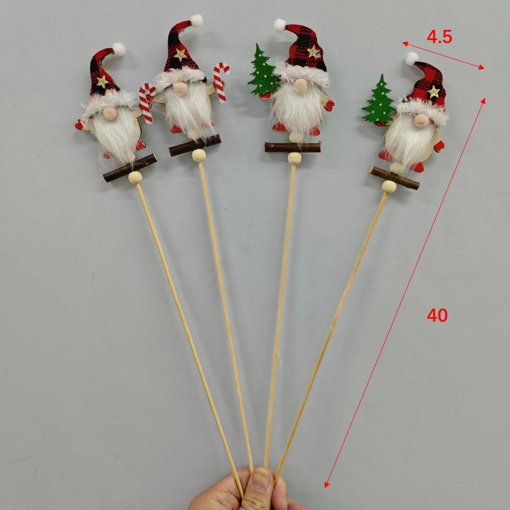 Decorations for Christmas, Creative Decorations for Elk, Snowman, Card Insertion, Santa Claus Cartoon, Plush Flowers Bouquet