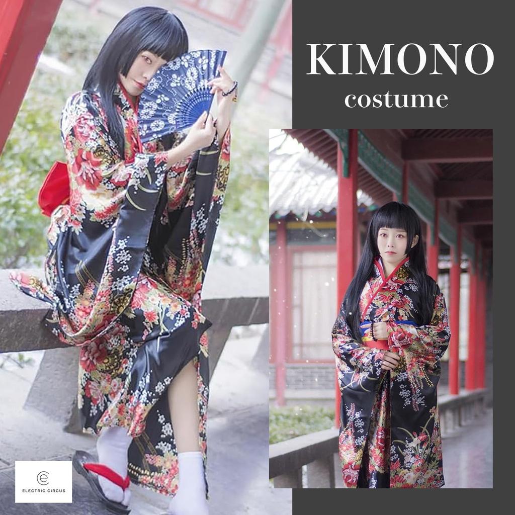 Kimono Cosplay Costume di Halloween Abbigliamento Giapponese Riprese Dramma d'Epoca Kimono Geisha Esibizione Kimono Cosplay Cosplay Dramma d'Epoca Hakama Taiga