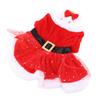 Dog Cat Christmas Clothing Pet Christmas Costume Cute Comfortable Adjustable with Bow Headdress for Christmas Theme Party
