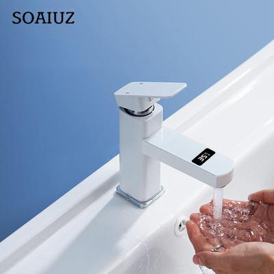 Bathroom Faucet, Basin Faucets, LED Temperature Digital Display, Countertop Sink Tap