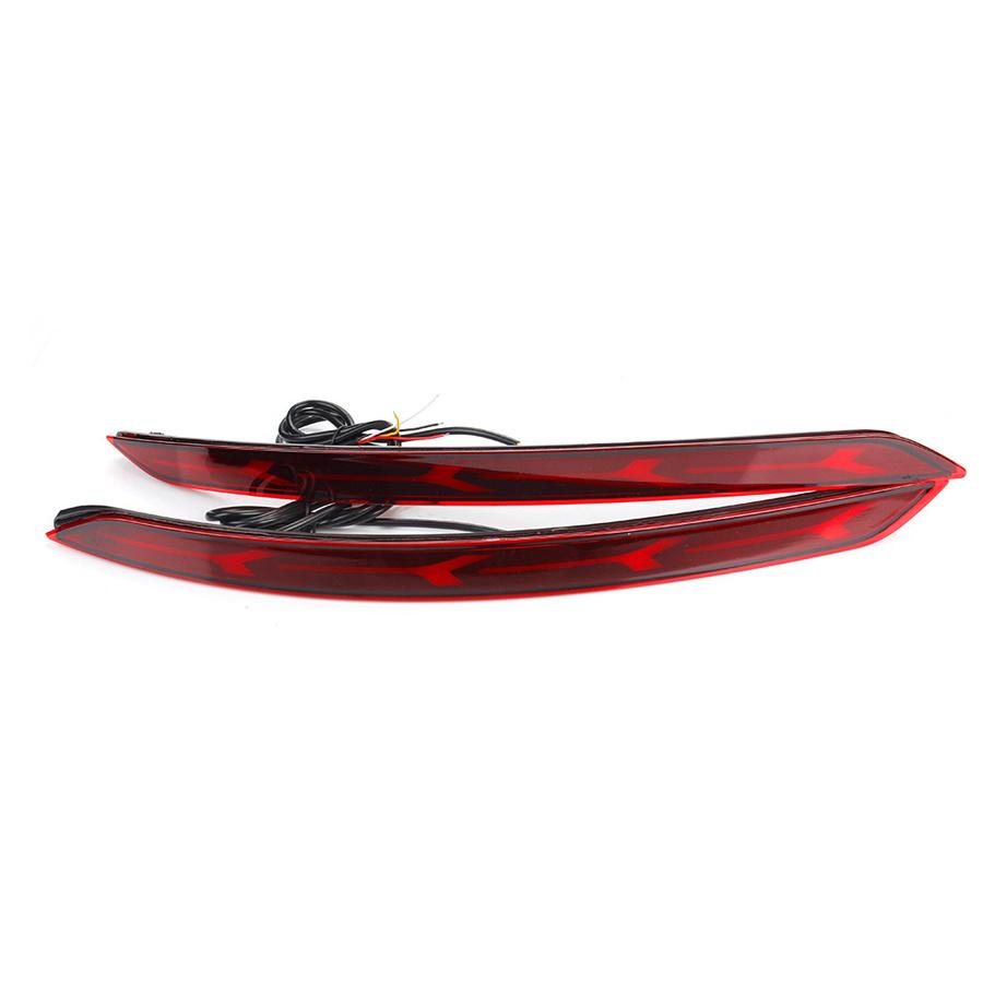 2x LED Rear Bumper Reflector Brake Light Flow Turn Signal For Hyundai Elantra