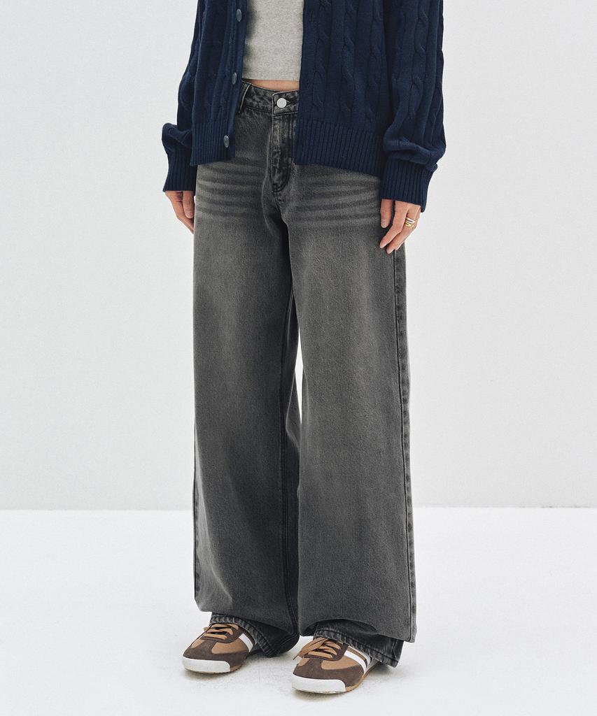 Deketeuumeon Signature Low Rise Wide Jeans Dcwpt004Gray