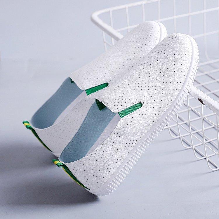 Hollow White Shoes Women's 2024 Casual Women's Shoes Casual Versatile Flat Heel One Pedal Comfortable Breathable Lazy Shoes Single Shoes