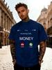 Unisexs Red Tee Money Incoming Call Graphic Print Short Sleeve Loose Casual Summer Street Basic Top For Adult Male Daily Daily Wear