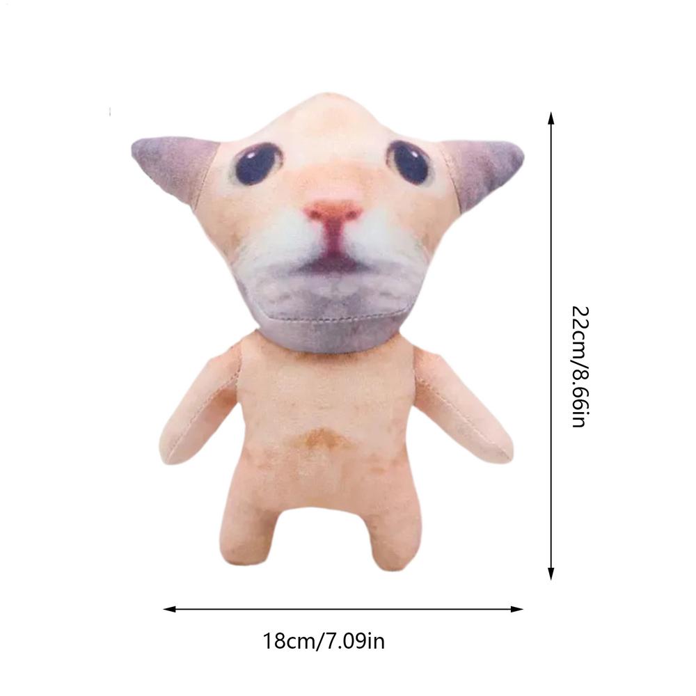 Cat Plush Toys Cute Stuffed Animals Funny Soft Huggable Interactive Toys High Quality Stuffed Animals Cat Soft Doll Kids Toy оранжевый