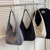 Women's Large Capacity Corduroy Tote Bag Minimalist Everyday Purse with Zipper Closure, Spacious Work, , Travel Handbag