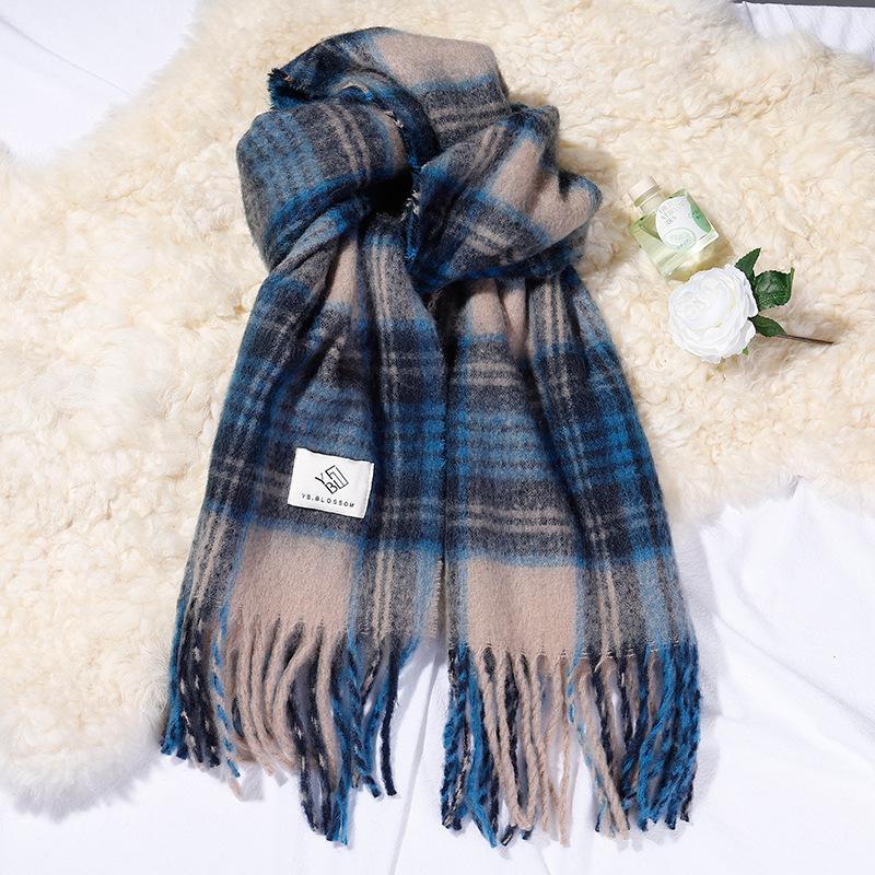 Mohair-Schal Koreanischer Stil Herbst und Winter karierter Schal Imitation Kaschmir warmer Schal Paar vielseitiger Schal