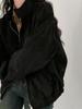 Women's Retro Faux Suede Jacket - Slim Fit, Loose, Short Top for Spring & Autumn