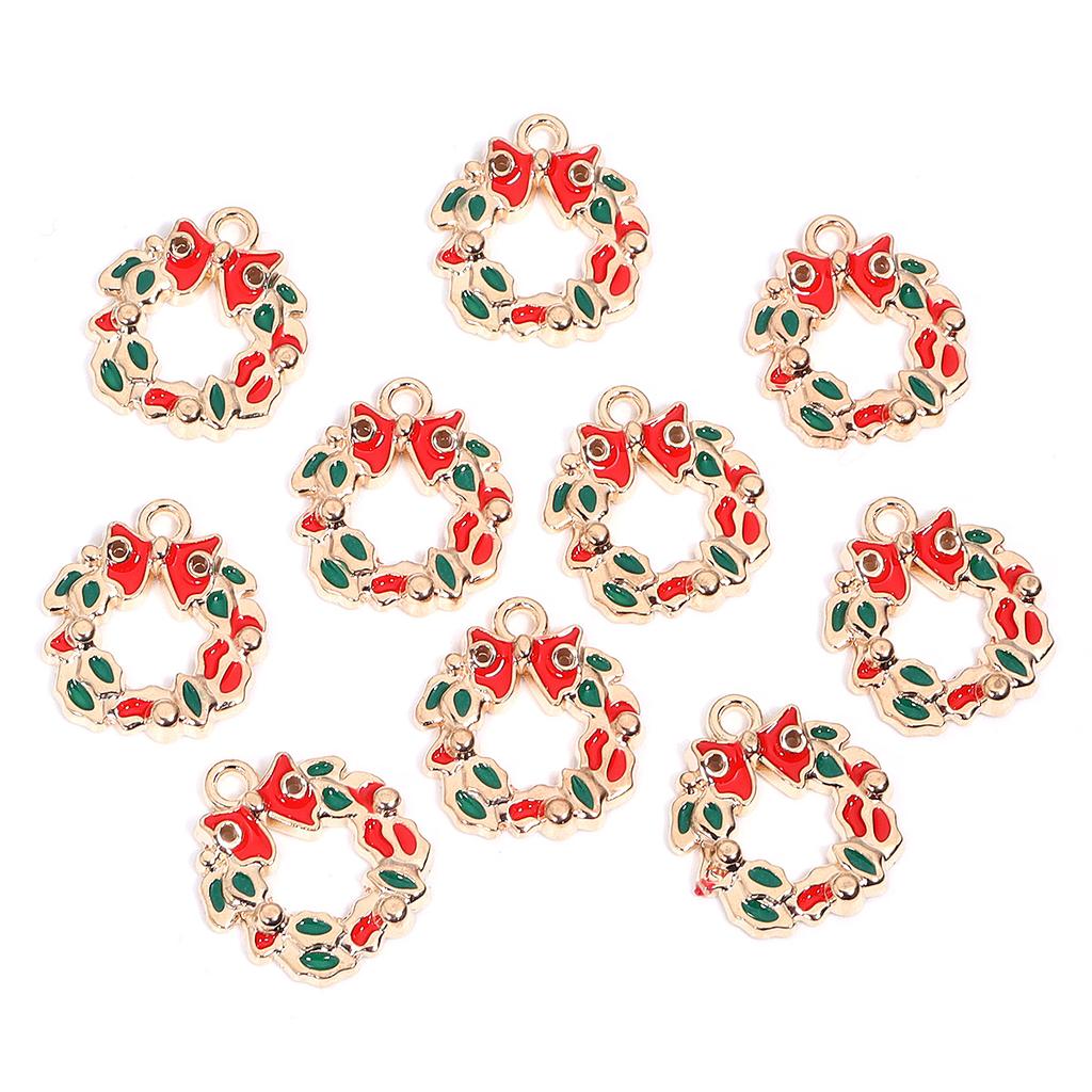 10-20pcs/lot Christmas Series Alloy Enamel Cute Pendant Santa Claus Elk Snowman Shape Charms For DIY Bracelet Necklace Accessory