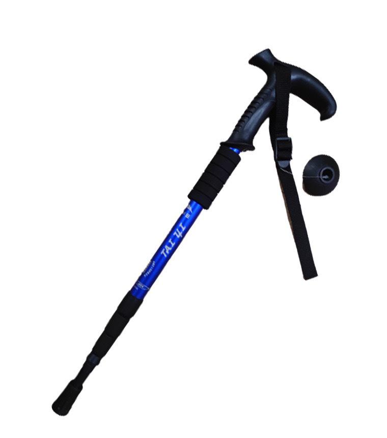 4-Section Aluminum Alloy Trekking Pole – Straight Handle for Hiking, Climbing & Travel