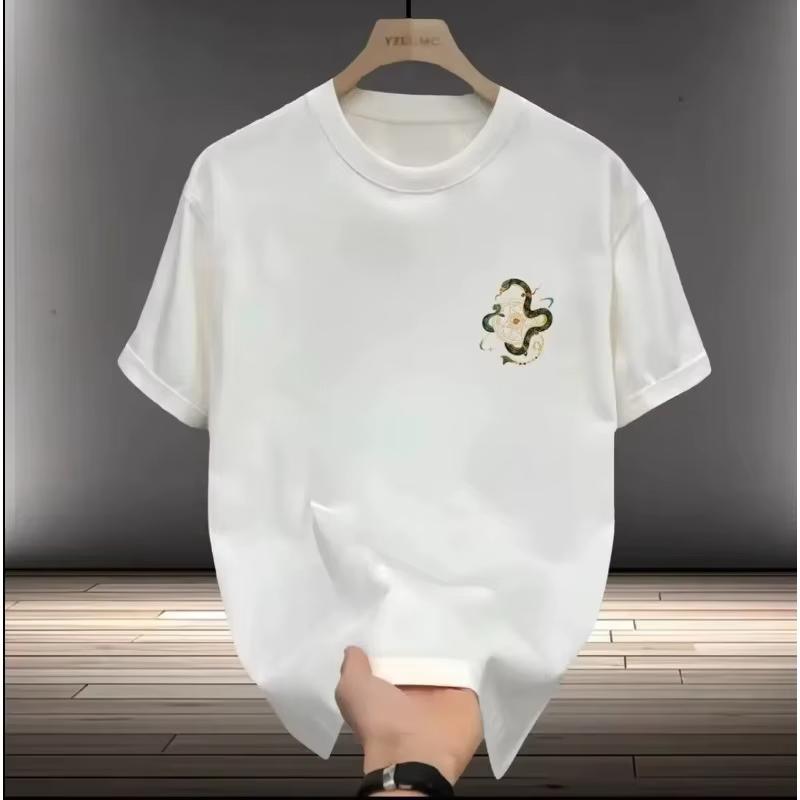 Unisexs Cotton Fitted Tshirts 3XL Black T Shirt Summer Wear Casual for Unisex Anime Snake Print Tee Shirts White Unisex Clothing