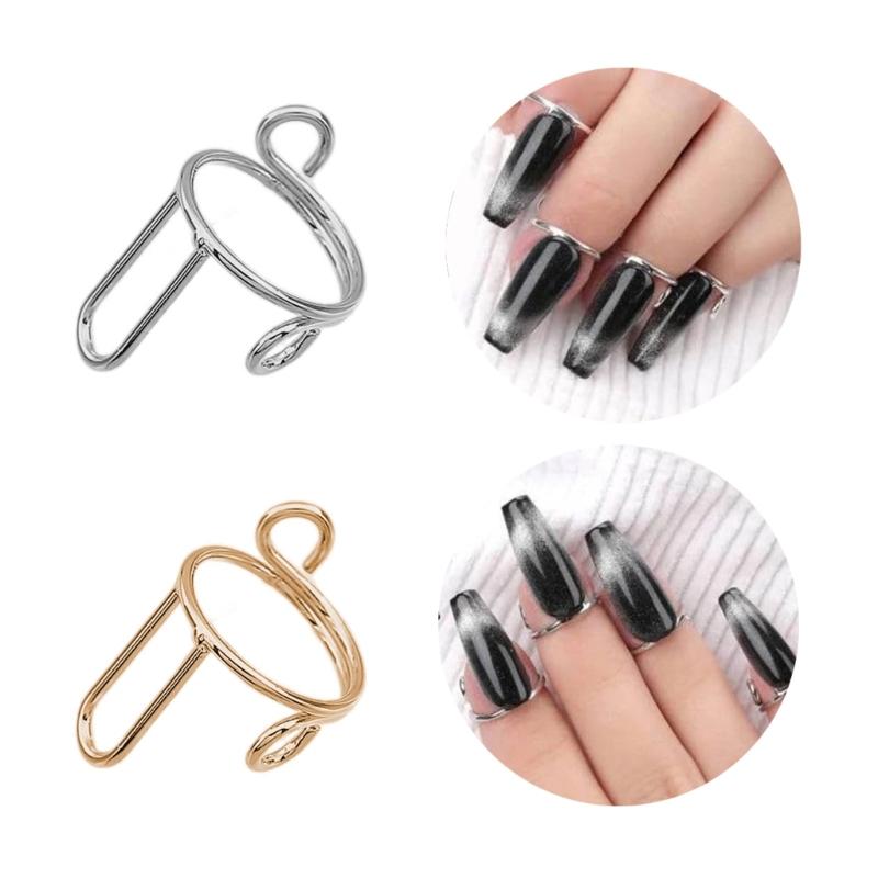 Fingertips Statement Jewelry Metal Nail Art Rings Copper Material for Women Girl