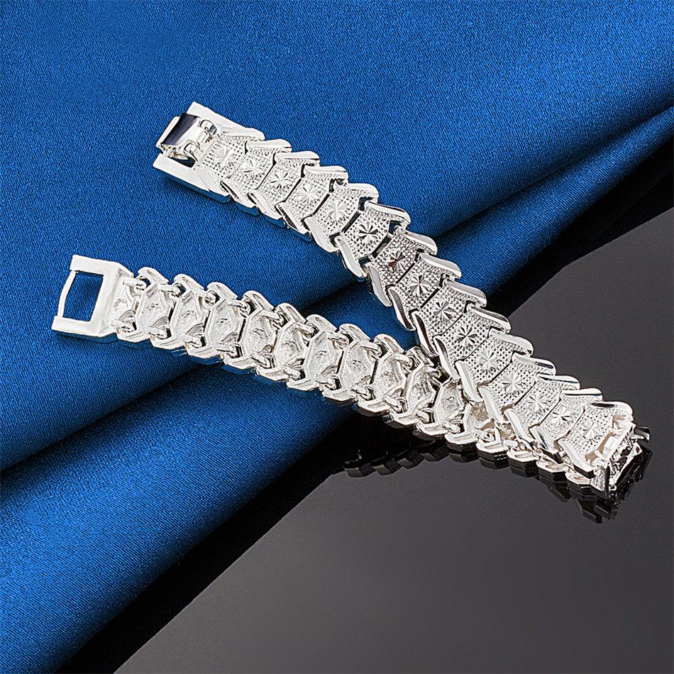 Elegant 925 sterling silver 8-inch exquisite strap bracelet for women's fashion parties, wedding gifts and accessories