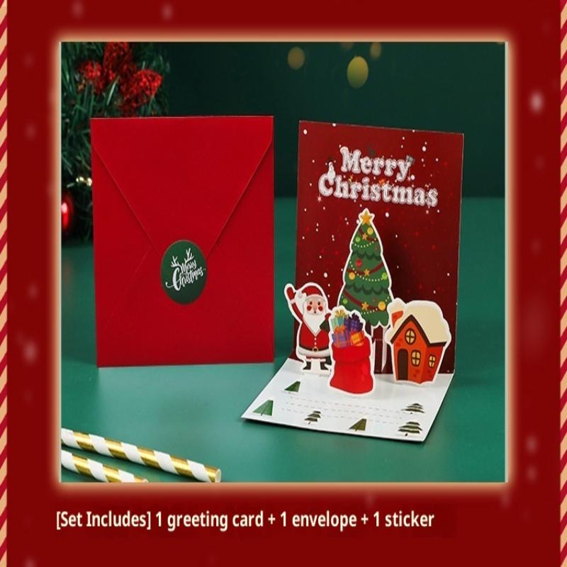 3D Weihnachtskarten zum Falten Frohe Weihnachten Beste Wünsche Karte Weihnachtsgeschenk für Jahr Segen Dankeschön Postkarte Dekoration