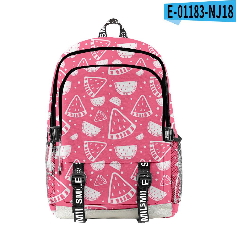 Classic Novelty Cool Fruit Student School Bags Unisex 3D Print Oxford Waterproof Notebook Multifunction Travel Backpacks