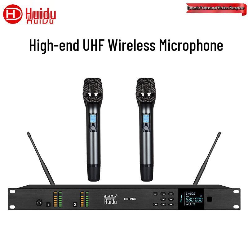 HuiDu HD-2US Dual Wireless Gooseneck & Lavalier Conference Microphone System
