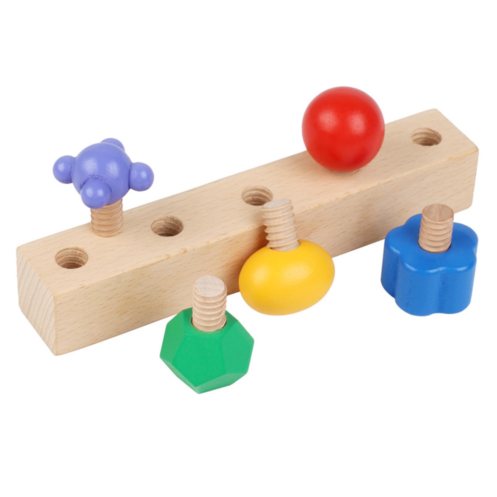 

Shandini Wooden Toy Shape Matching Screw Puzzle Educational Toy for Toddlers Finger Training Wooden Educational Material Suitable for Ages 6 and Up Re