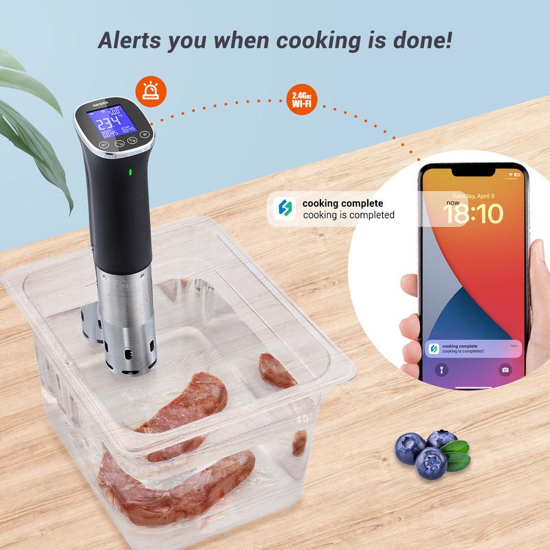 INKBIRD ISV-300W WiFi Sous Vide Machine 220V EU Plug IPX7 Waterproof Sous Vide Cooker APP Remote Control with Recipes Alarms