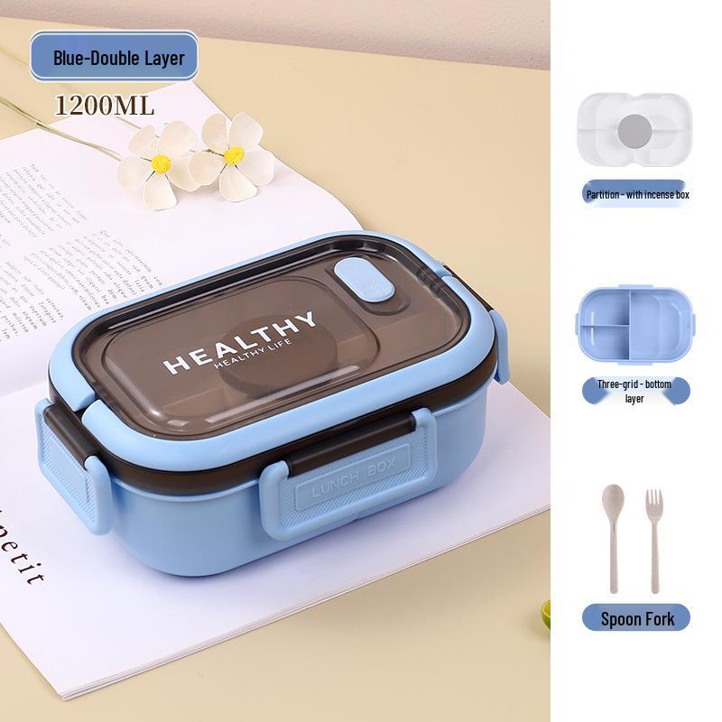 Zesílený PP Bento obědový box s nádobkou na omáčku pro studenty a kancelářské pracovníky, vhodný do mikrovlnné trouby