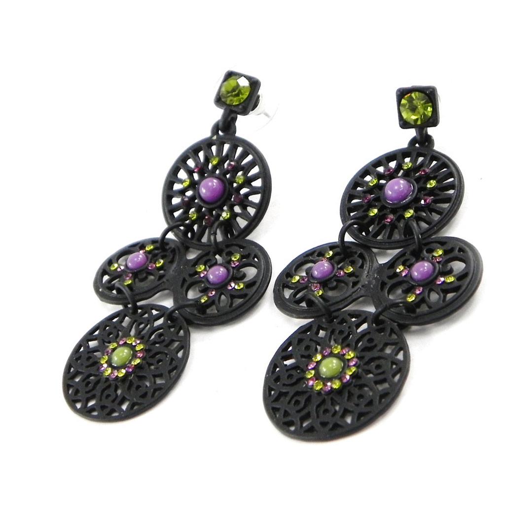 

NOA [H8936] - Пурпурно-зеленые дизайнерские серьги Кармен