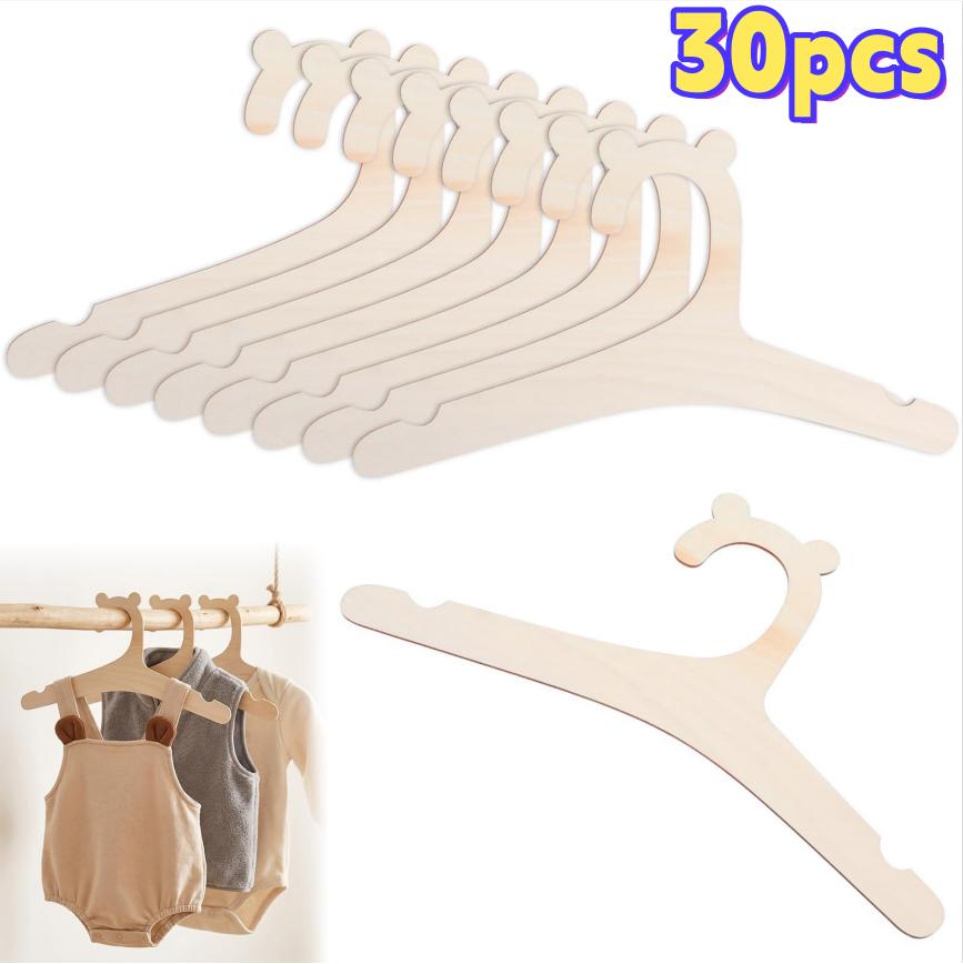5-50pcs Cute Bear Hanger Rack Anti-slip Wooden Baby Clothes Rack Closet Hangers Home Baby Room Nursery Decor for Kids Present