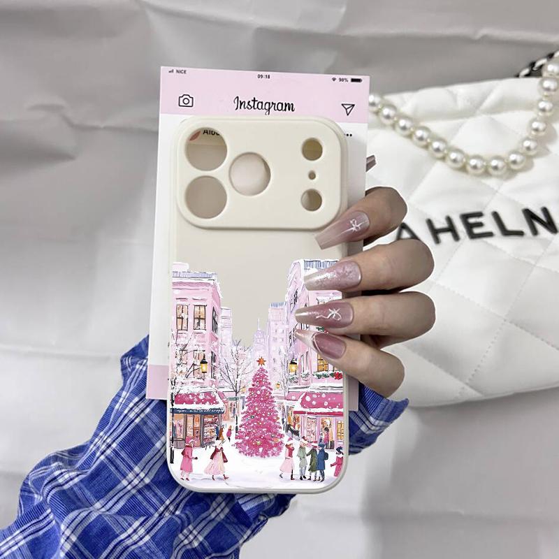 Christmas Decoration 2026 Phone Case for IPhone 17 16 Pro 15 Max 14Plus 13 12 11 13 12 7 8 Plus Suqare Silcone Soft Cover Capa