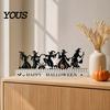 Spooky Home Decor Halloween Wooden Countdown Calendar, Dancing Witch 31 Day Timer with Party Supplies Sliding Pumpkin, Silhouette Tabletop for