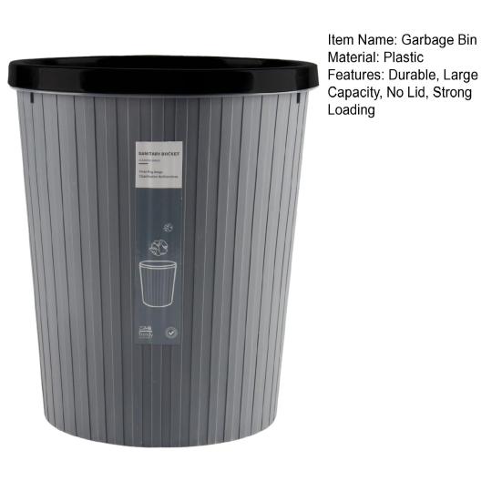Garbage Bin with Pressure Ring No Lid Space-Saving Plastic Kitchen