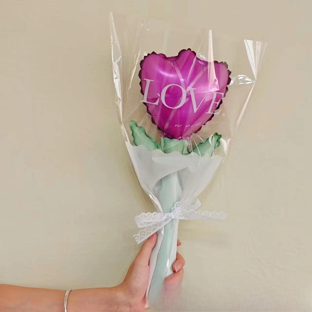 20pcs Mother's Day Valentines Day Love Balloon Bouquet Flower Proposal Confession Aluminum Film Balloon Shopping Mall Decoration
