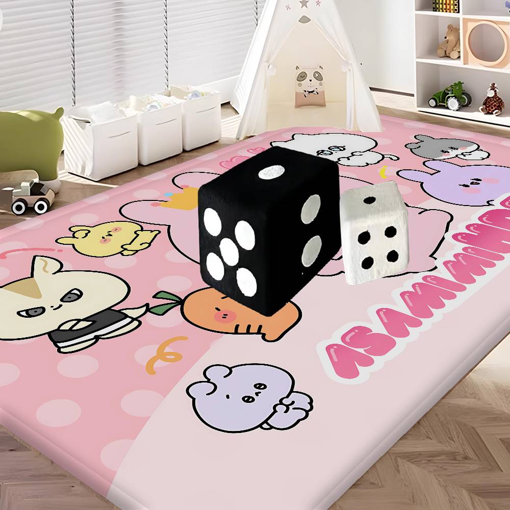 Cartoon A-Asamimichan Floor Mat Rectangle Anti-slip Home Soft Badmat Front Door Indoor Outdoor Mat Welcome Doormat