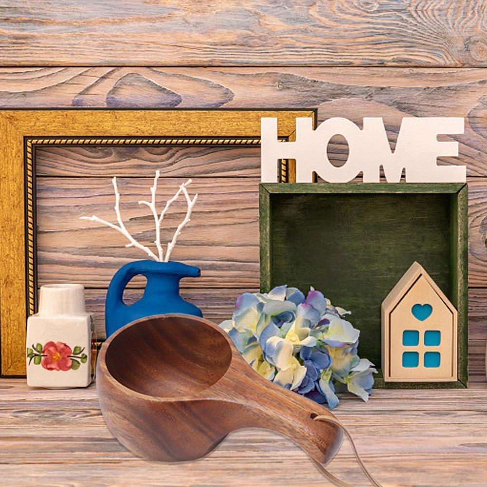 Hand Carving Wooden Cup Portable Wooden Tea Cup Kuksa Wooden Camping Mug  Camping 1#