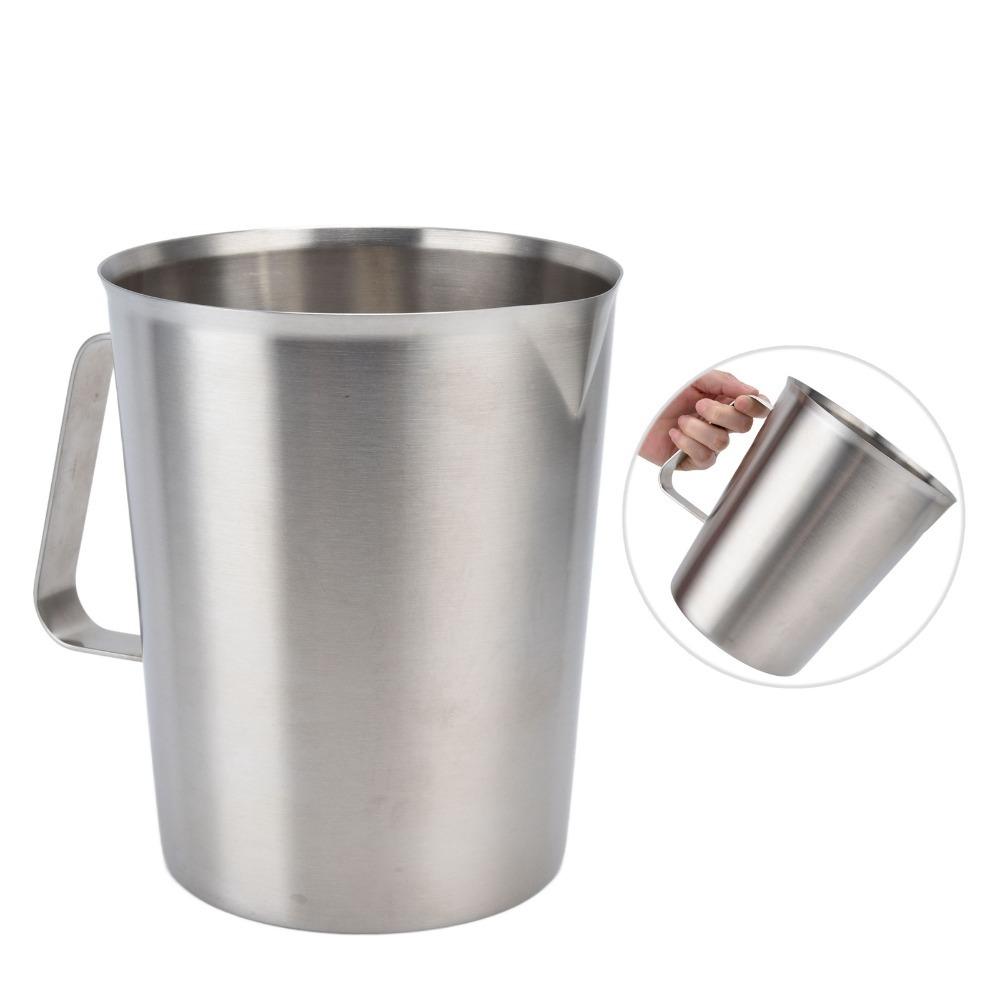 304 Stainless Steel Milk Frothing Pitcher 1000/2000ML Capacity Liquid Measuring Cup  For Latte Art