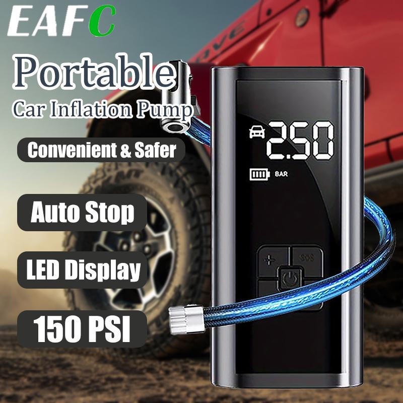 EAFC Tragbarer Luftkompressor Kabellose Auto-Aufpumppumpe, Handlicher Auto-Luftfüller - 150 PSI Schnelles Aufpumpen für Auto, Motorrad, Fahrrad und Ball