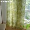 1PC NAPEARL Bohemian Retro Countryside Green Plant Pattern Półcieniące zasłony do małych okien balkonowych Home Decor