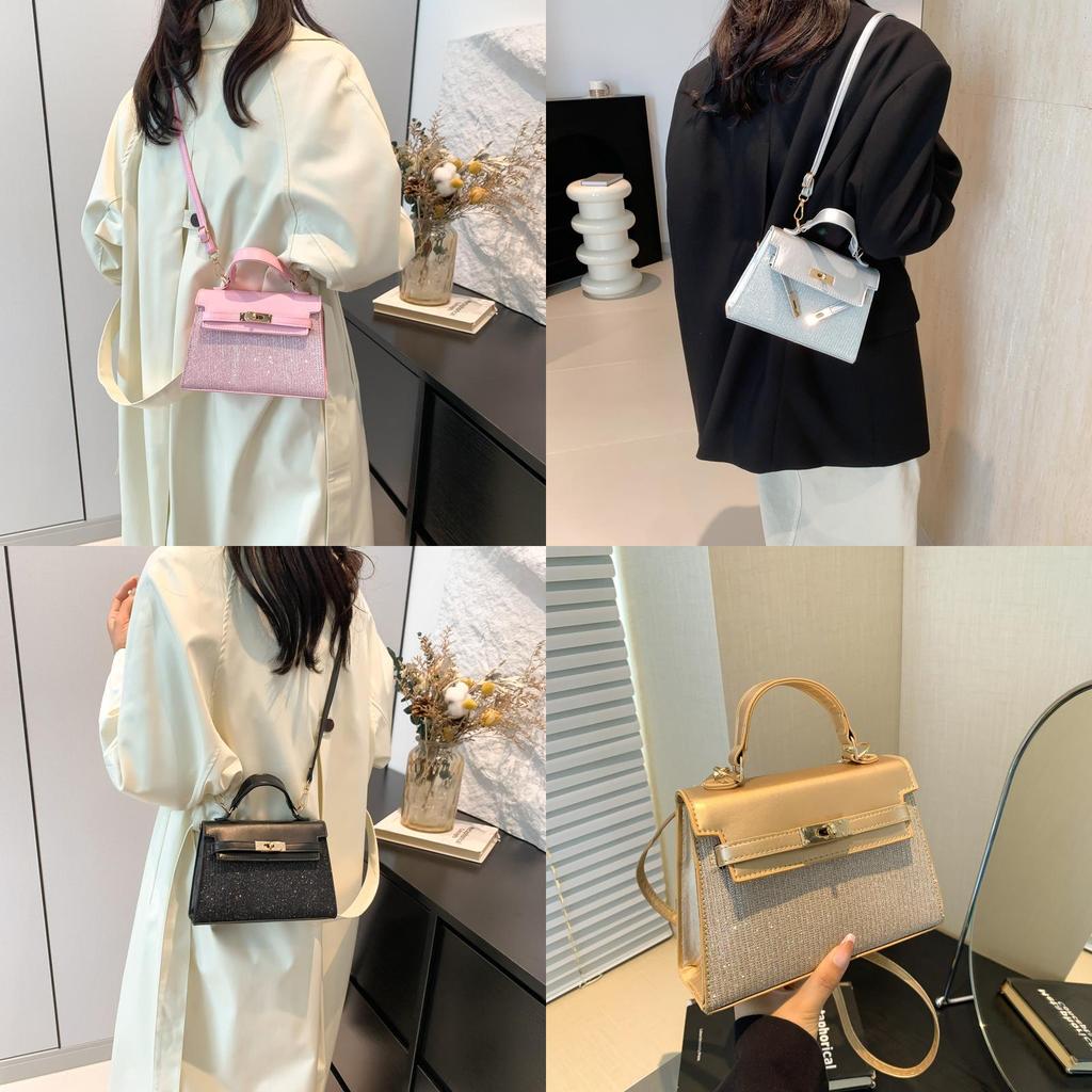 Retro Style Handheld Bag Pu Material With Stitching Detail For Daily Casual Use